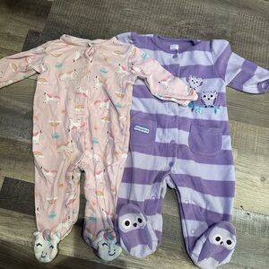 Lot of 2 Pink and Purple Kids One Pieces